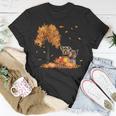 Yorkies Autumn Leaf Fall Dog Lover Thanksgiving Halloween Unisex T-Shirt Funny Gifts