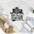 100 That Teacher Funny Teacher Halloween With Witch Unisex T-Shirt Funny Gifts