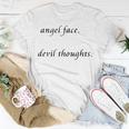 Angel Face Devil Thoughts V2 Unisex T-Shirt Funny Gifts