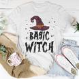 Basic Witch Women Halloween Distressed Witch Hat Unisex T-Shirt Funny Gifts