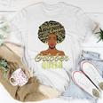Black African American Melanin Afro Queen October Birthday Unisex T-Shirt Funny Gifts