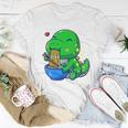 Cute Baby Dino Trex Eating Ramen Noodles Unisex T-Shirt Unique Gifts