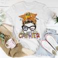 Halloween Spooky Cashier Messy Bun Glasses Spooky Unisex T-Shirt Funny Gifts