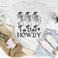 Howdy Cowboy Dancing Skeleton Cowboy Halloween Unisex T-Shirt Funny Gifts