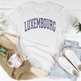 Luxembourg Varsity Style Navy Blue Text Unisex T-Shirt Unique Gifts