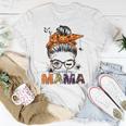 One Spooky Mama For Halloween Messy Bun Mom Monster Bleached V2 Unisex T-Shirt Funny Gifts