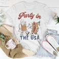 Party In The Usa Hot Dog Love Usa Funny Fourth Of July Unisex T-Shirt Funny Gifts