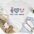 Peace Love America V2 Unisex T-Shirt Unique Gifts