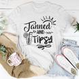 Tanned & Tipsy Hello Summer Vibes Beach Vacay Summertime Unisex T-Shirt Funny Gifts