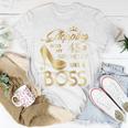 Womens Stepping Into My 45Th Birthday Like A Boss High Heel Shoes Unisex T-Shirt Funny Gifts