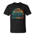 10Th Birthday Gift Kids Vintage 2012 10 Years Old Colored Unisex T-Shirt