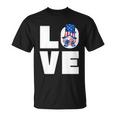 American Flag Heart For Patriotic Mom Cute 4Th Of July Gnome Gift Unisex T-Shirt