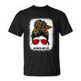 Bleached Lunch Lady Messy Bun Hair Leopard Print Sunglasses Cool Gift Unisex T-Shirt