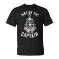 Captain Wife Dibs On The Captain Flower Anchor T-shirt