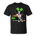 Cute Boston Terrier Shamrock St Patricks Day Unisex T-Shirt