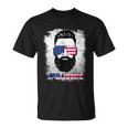 Dad Life Beard Sunglasses Usa Flag Fathers Day 4Th Of July Unisex T-Shirt