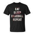 Eat Sleep Baseball Repeat Gift Baseball Player Fan Funny Gift Unisex T-Shirt