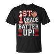 First Grade Back To School 1St Grade Batter Up Baseball T-shirt