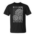 Go Gray In May Brain Cancer Tumor Gray Us Flag Sunflower T-shirt