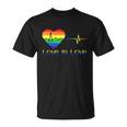 Lovely Lgbt Gay Pride Heartbeat Lesbian Gays Love Is Love Cool Gift Unisex T-Shirt