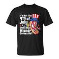 Mens Funny 4Th Of July Hot Dog Wiener Comes Out Adult Humor Gift Unisex T-Shirt