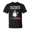 My Favorite Color Is Freedom 4Th Of July Gnome Usa Flag Graphic Plus Size Shirt Unisex T-Shirt
