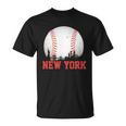 New York Skyline Baseball Sports Fan Unisex T-Shirt