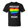 Proud Mom Heart Flag Parent Of Lgbtq Lesbian Bi Trans Gift Unisex T-Shirt