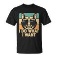 Retro I Do What I Want Funny Cat Lover Unisex T-Shirt