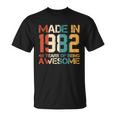 Retro Made In 1982 40 Years Of Being Awesome Birthday Unisex T-Shirt