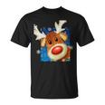 Rudolph Red Nose - Reindeer Closeup Christmas Tshirt Unisex T-Shirt