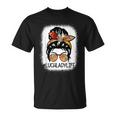 Thanksgiving Lunch Lady Life Messy Bun Glasses Bleach T-shirt