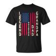 Usa Flag Fathers Day Dad The Legend Husband Dad Grandpa Unisex T-Shirt