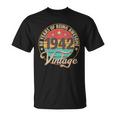 Vintage 1942 Birthday 80 Years Of Being Awesome Emblem Unisex T-Shirt