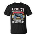 Vintage Video Gamer Birthday Level 27 Unlocked 27Th Birthday Unisex T-Shirt