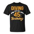 Womens Diving Into My 45Th Birthday Sky Diving Parachute Lover Unisex T-Shirt