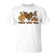 Peace Love Fall Funny Gnome Autumn Lover Pumpkins Halloween  Unisex T-Shirt