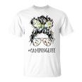 Camping Life Mom Messy Bun Mom Camping Life T-shirt