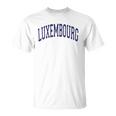 Luxembourg Varsity Style Navy Blue Text Unisex T-Shirt