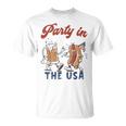 Party In The Usa Hot Dog Love Usa Funny Fourth Of July Unisex T-Shirt
