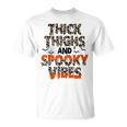 Thick Thighs And Spooky Vibes Leopard Halloween Costume Unisex T-Shirt