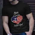 4Th Of July Funny Christian Faith In God Heart Cross Unisex T-Shirt Gifts for Him