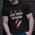 4Th Of July Just Here To Bang Fireworks Unisex T-Shirt Gifts for Him