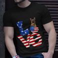 4Th Of July Patriotic Love German Shepherd American Flag Gift Unisex T-Shirt Gifts for Him