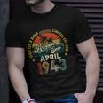 Awesome Since April 1943 Vintage 80Th Birthday For Men Women Unisex T-Shirt Gifts for Him