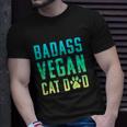 Badass Vegan Cat Dad Cute Vegan Funny Cat Lovers Unisex T-Shirt Gifts for Him