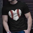 Baseball Heart Fun Mom Dad Men Women Softball Wife Unisex T-Shirt Gifts for Him