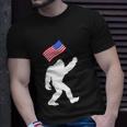Bigfoot With American Flag Funny 4Th Of July Meaningful Gift Unisex T-Shirt Gifts for Him
