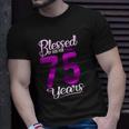 Blessed By God For 75 Years Old 75Th Birthday Gifts Crown Unisex T-Shirt Gifts for Him