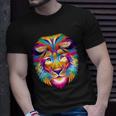 Colorful Abstract Lion Unisex T-Shirt Gifts for Him